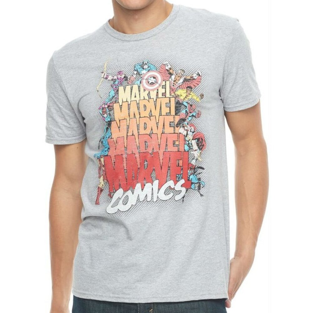 New! Marvel Comics Superhero T-Shirt Hawkeye Black Widow Falcon Luke Cage Thor